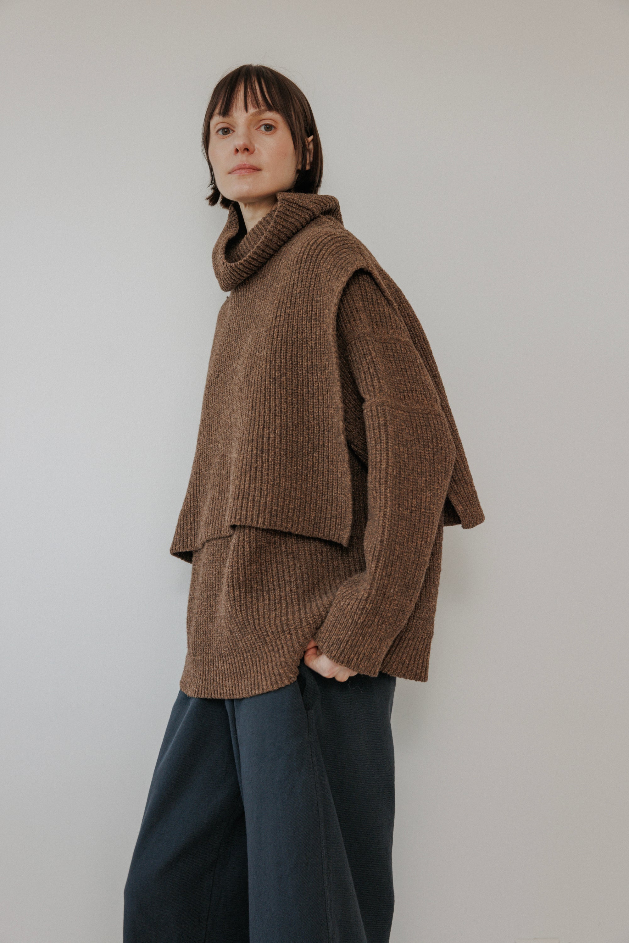 Rib Poncho : Umber