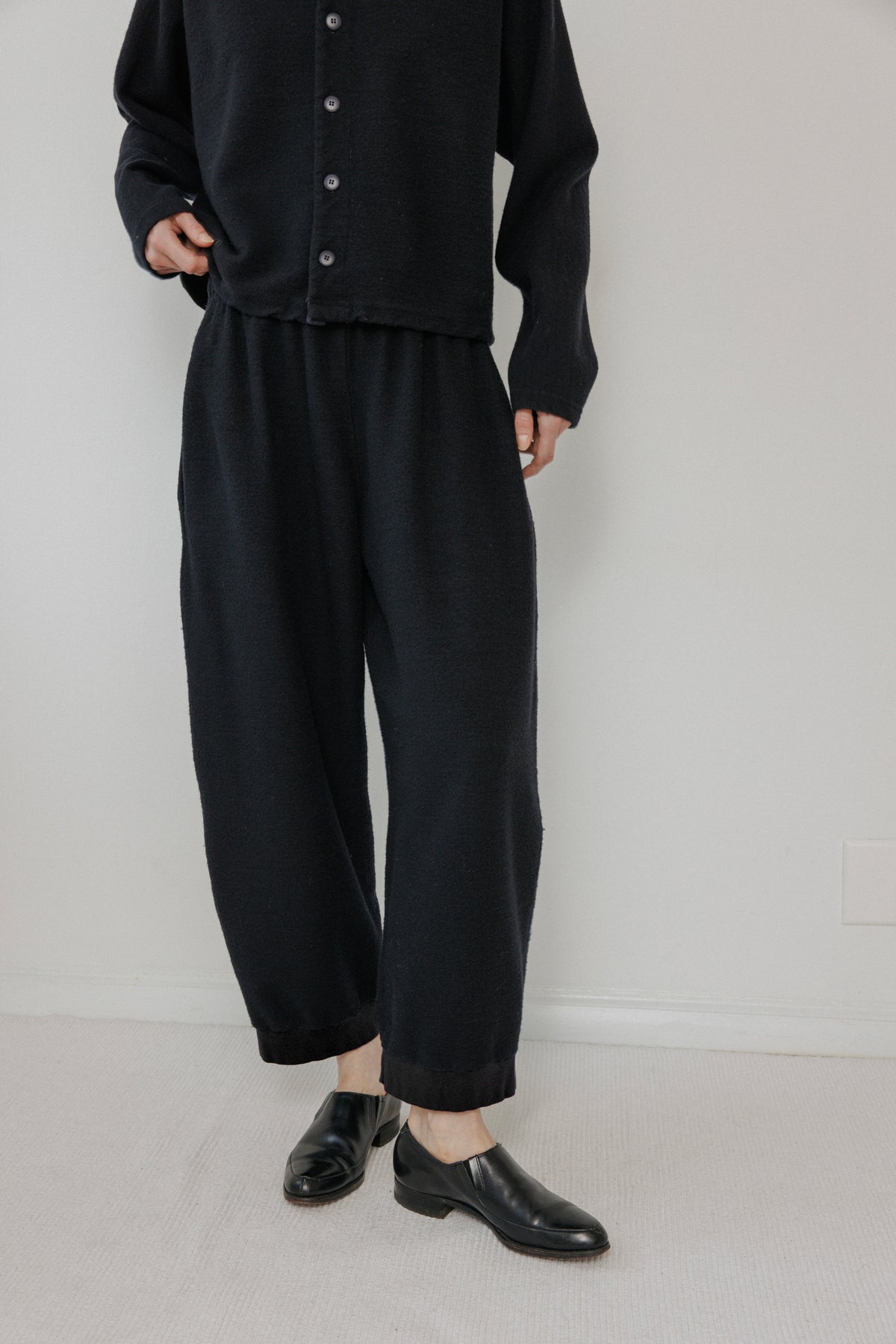 Brushed Wool Trouser : Black