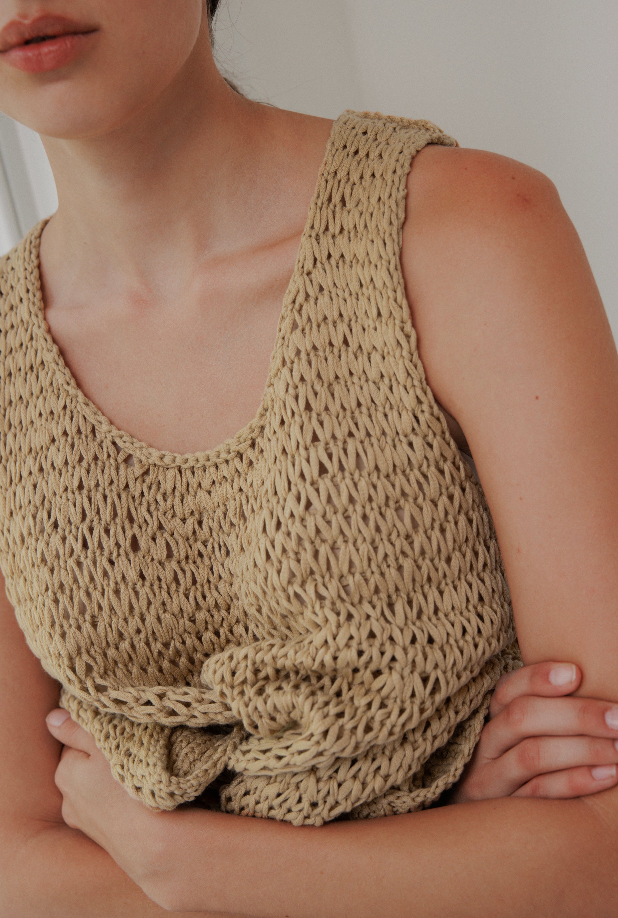 Handknit Tank : Sand