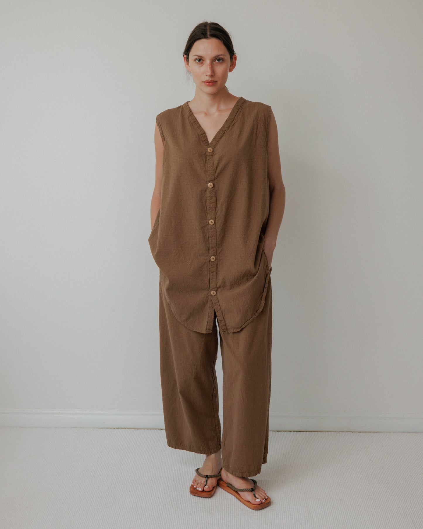 Buttondown Tunic : Sepia