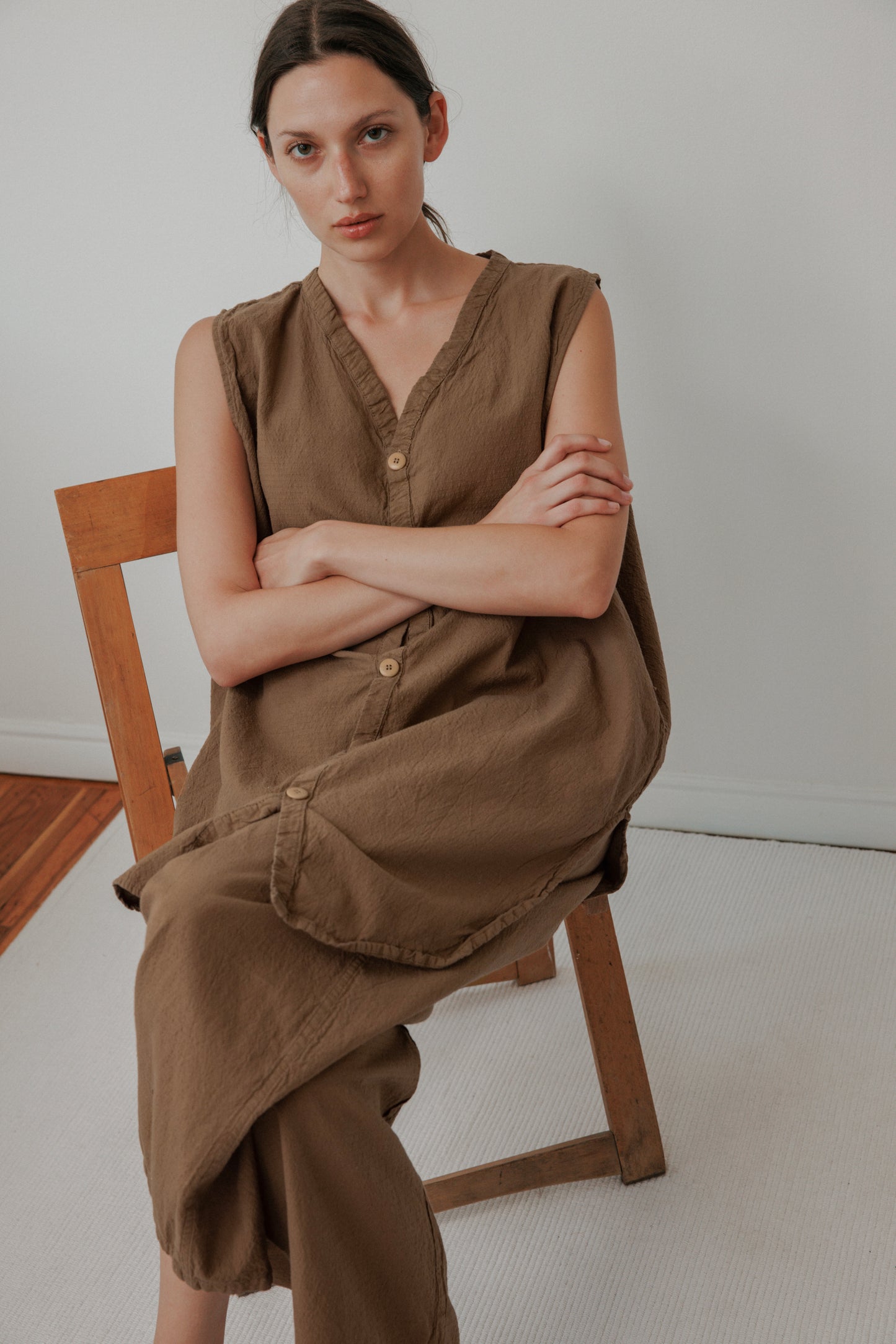 Buttondown Tunic : Sepia