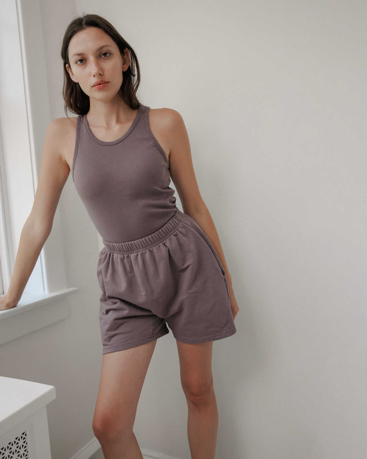 Scoop Back Rib Tank : Mushroom