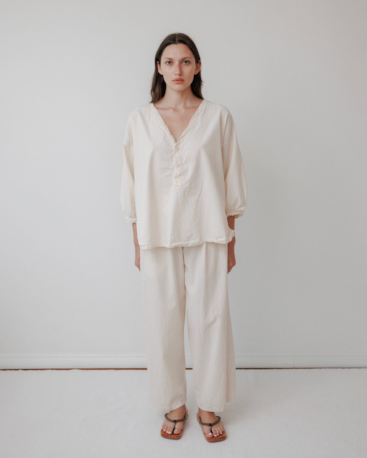 Wide Trouser : Natural