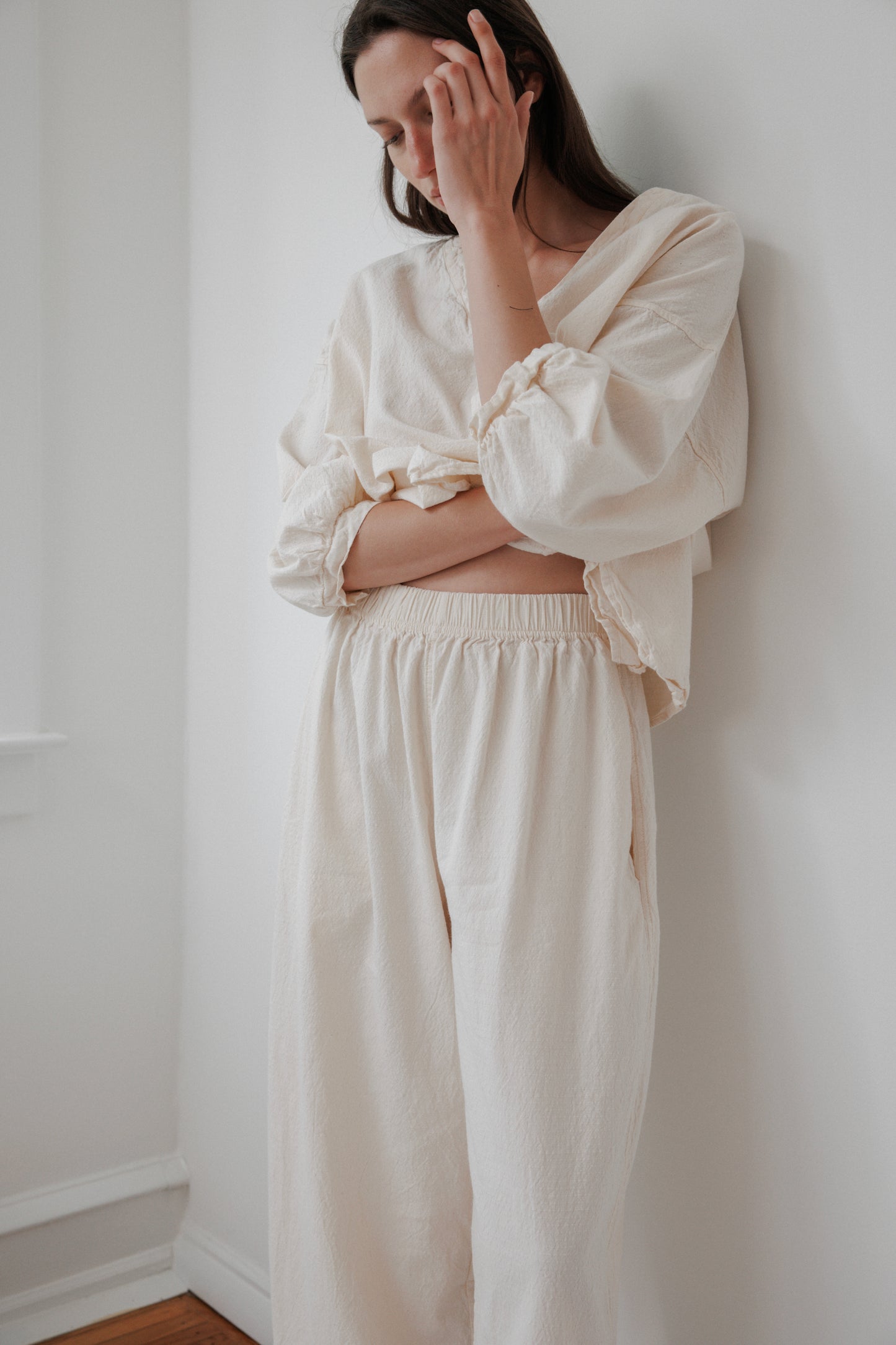 Wide Trouser : Natural