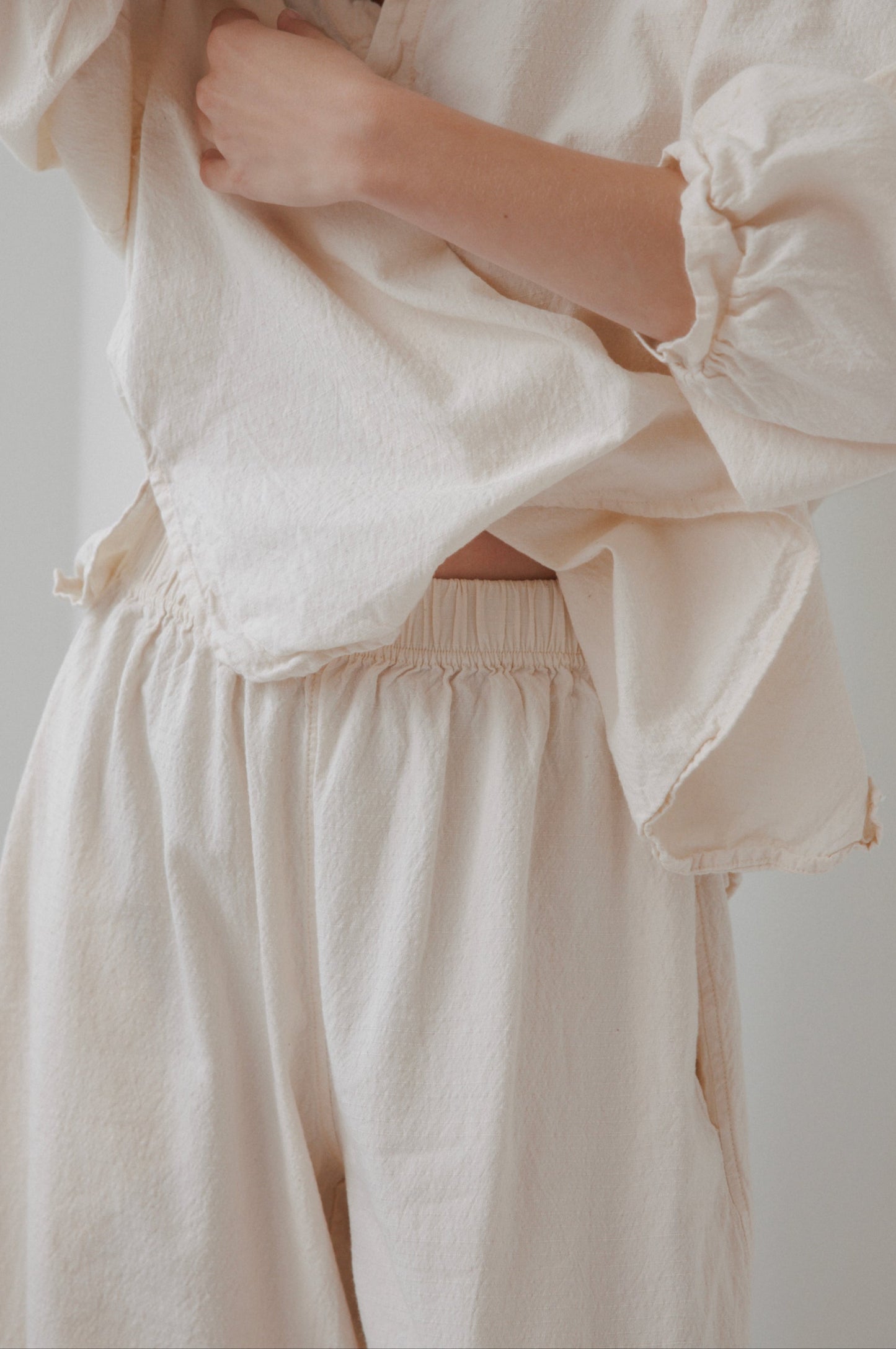 Wide Trouser : Natural
