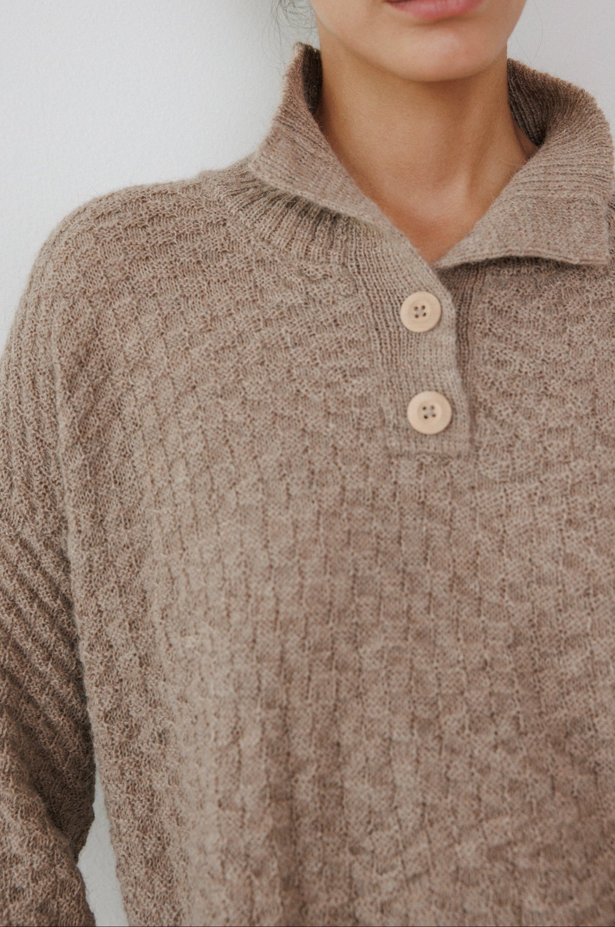 Lattice Henley : Oatmeal