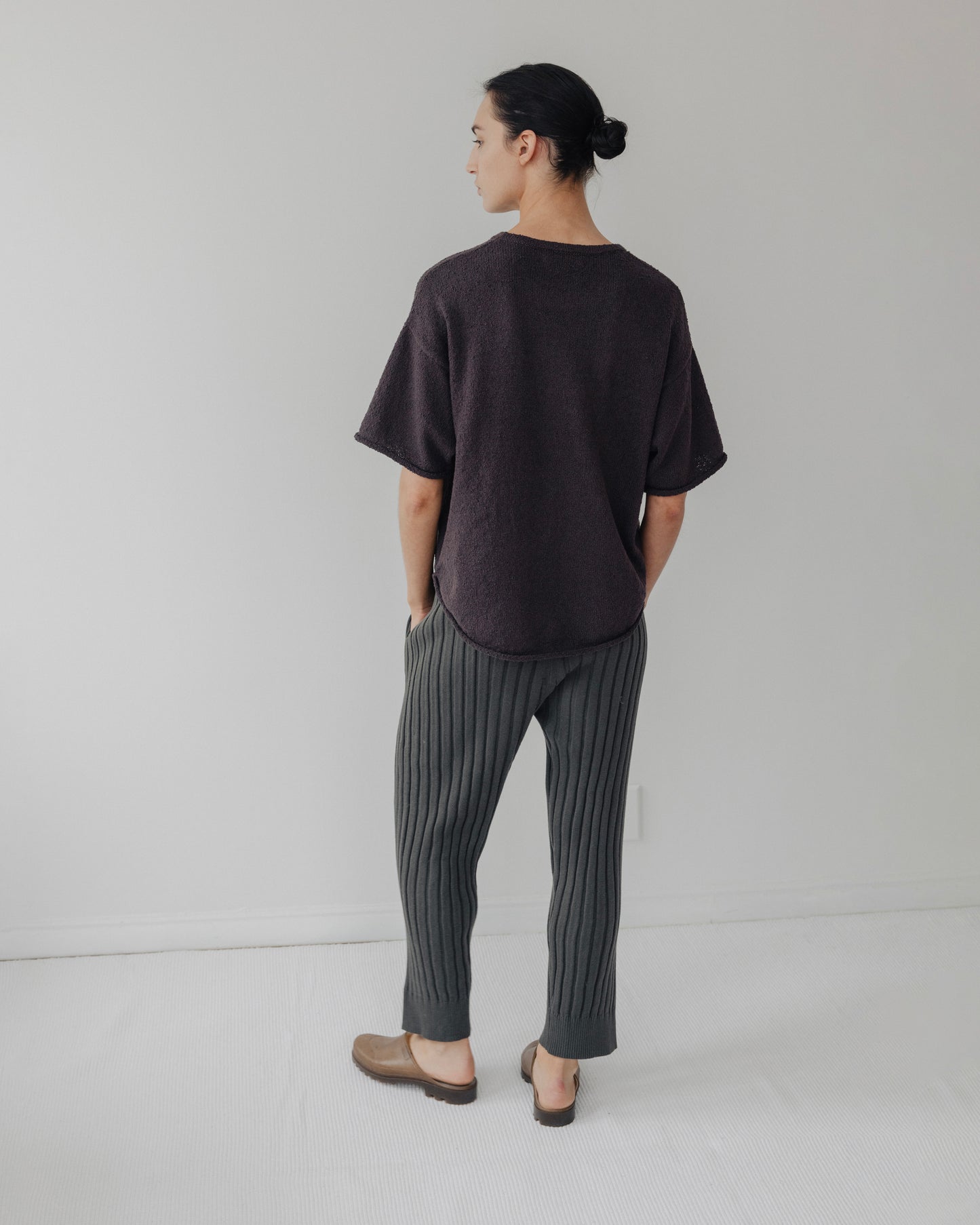 Boucle Tee : Black Plum