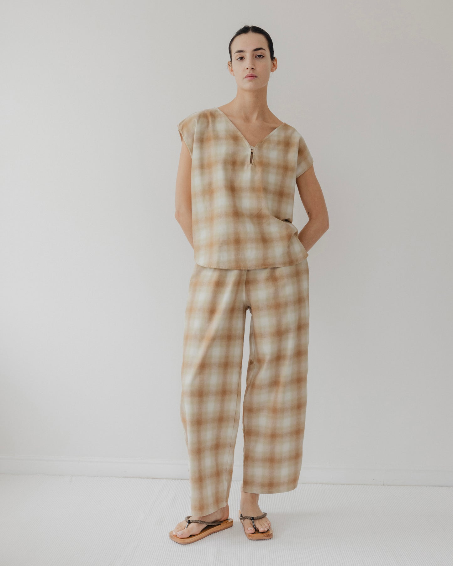 Wide Trouser : Ombre Plaid