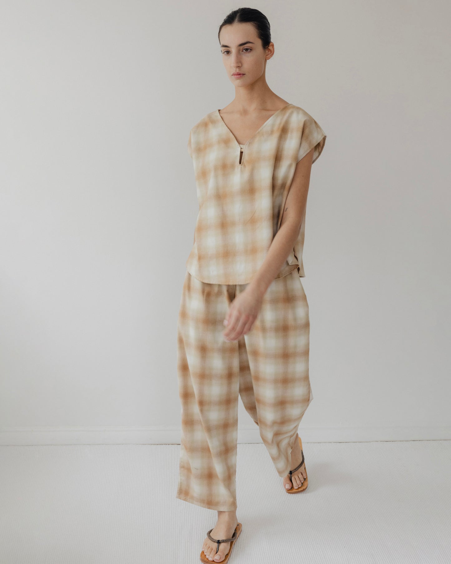 Wide Trouser : Ombre Plaid