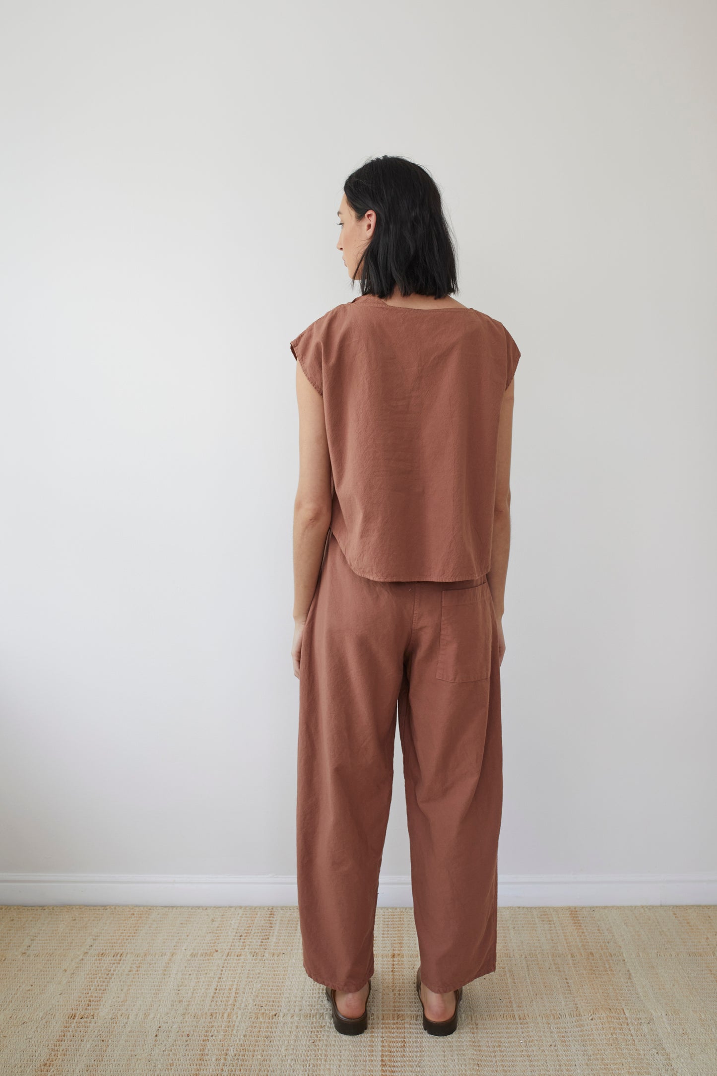 Wide Twill Trouser : Clay