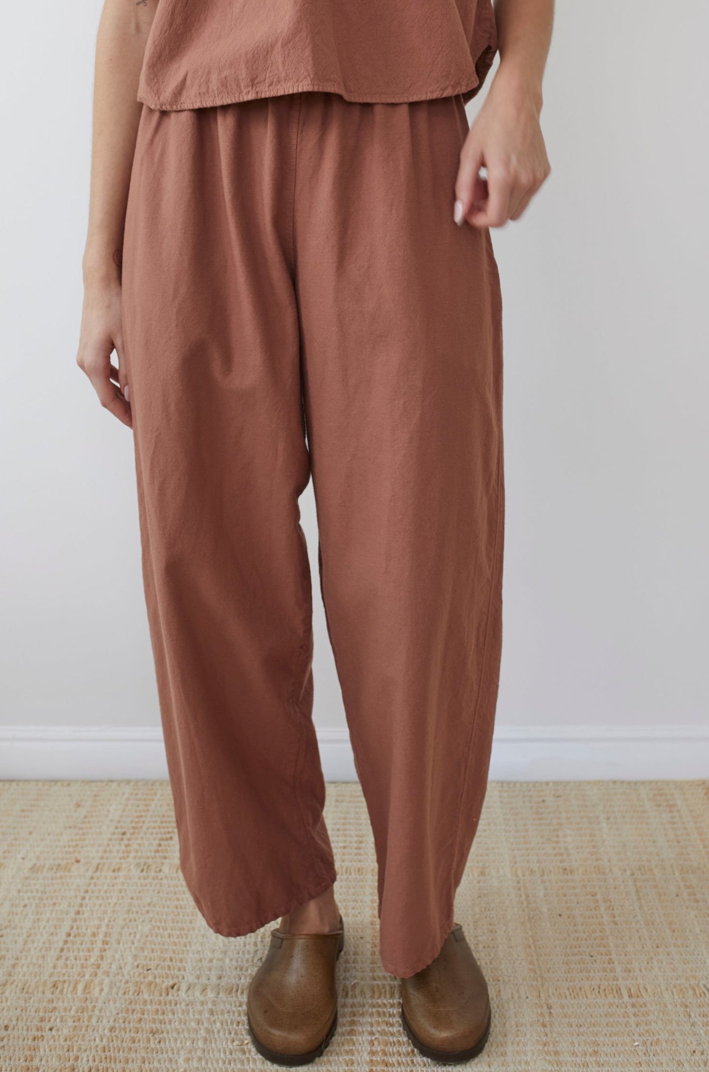 Wide Twill Trouser : Clay