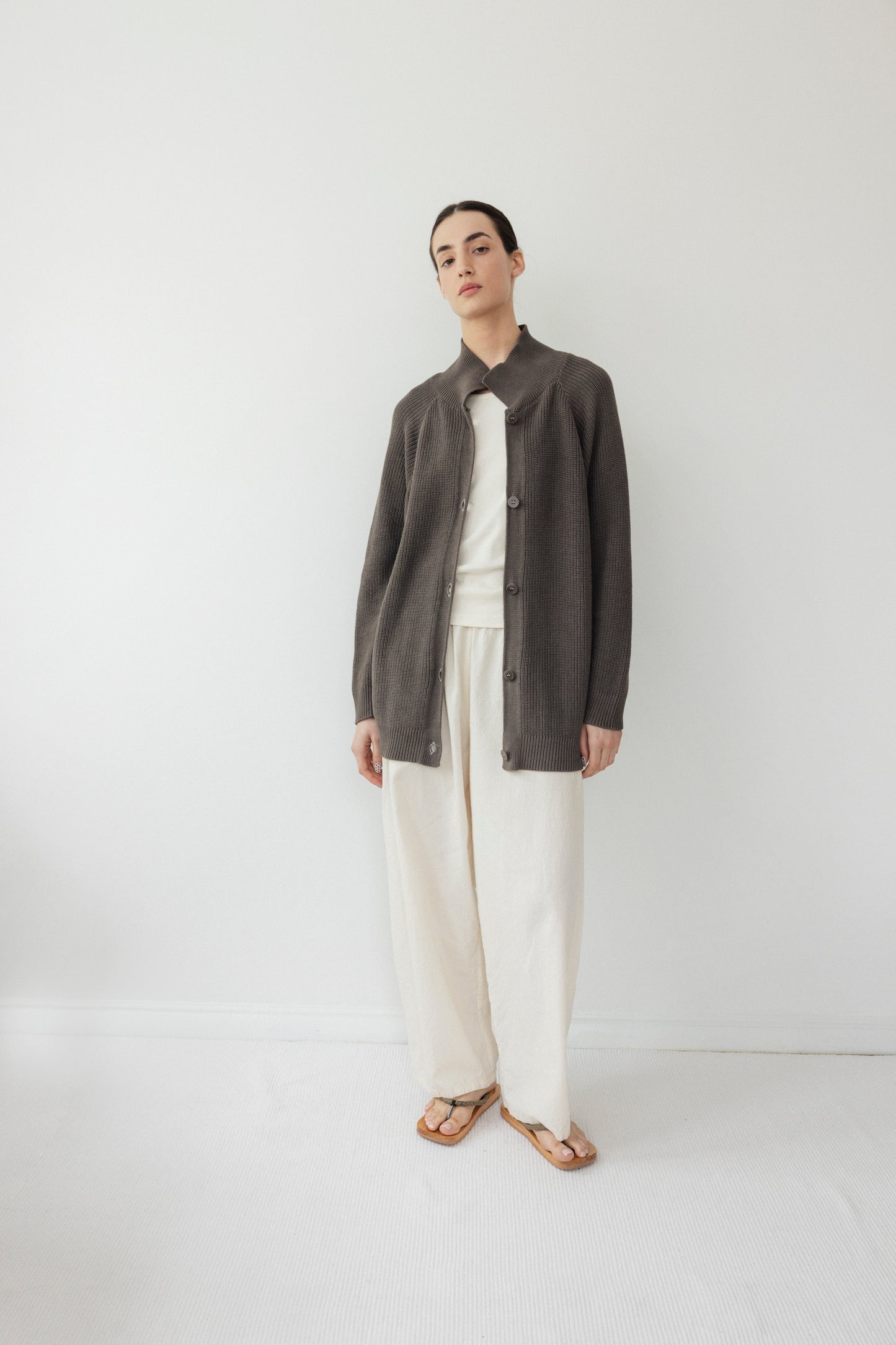 Collar Cardigan : Loam