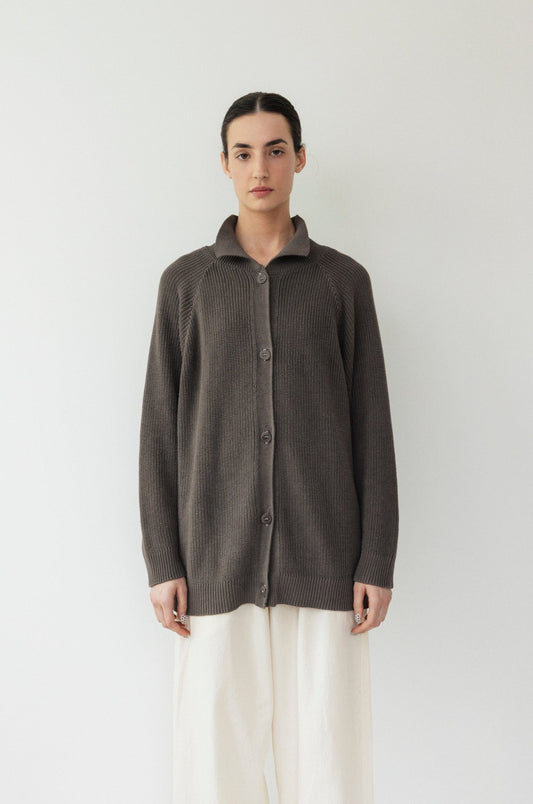Collar Cardigan : Loam