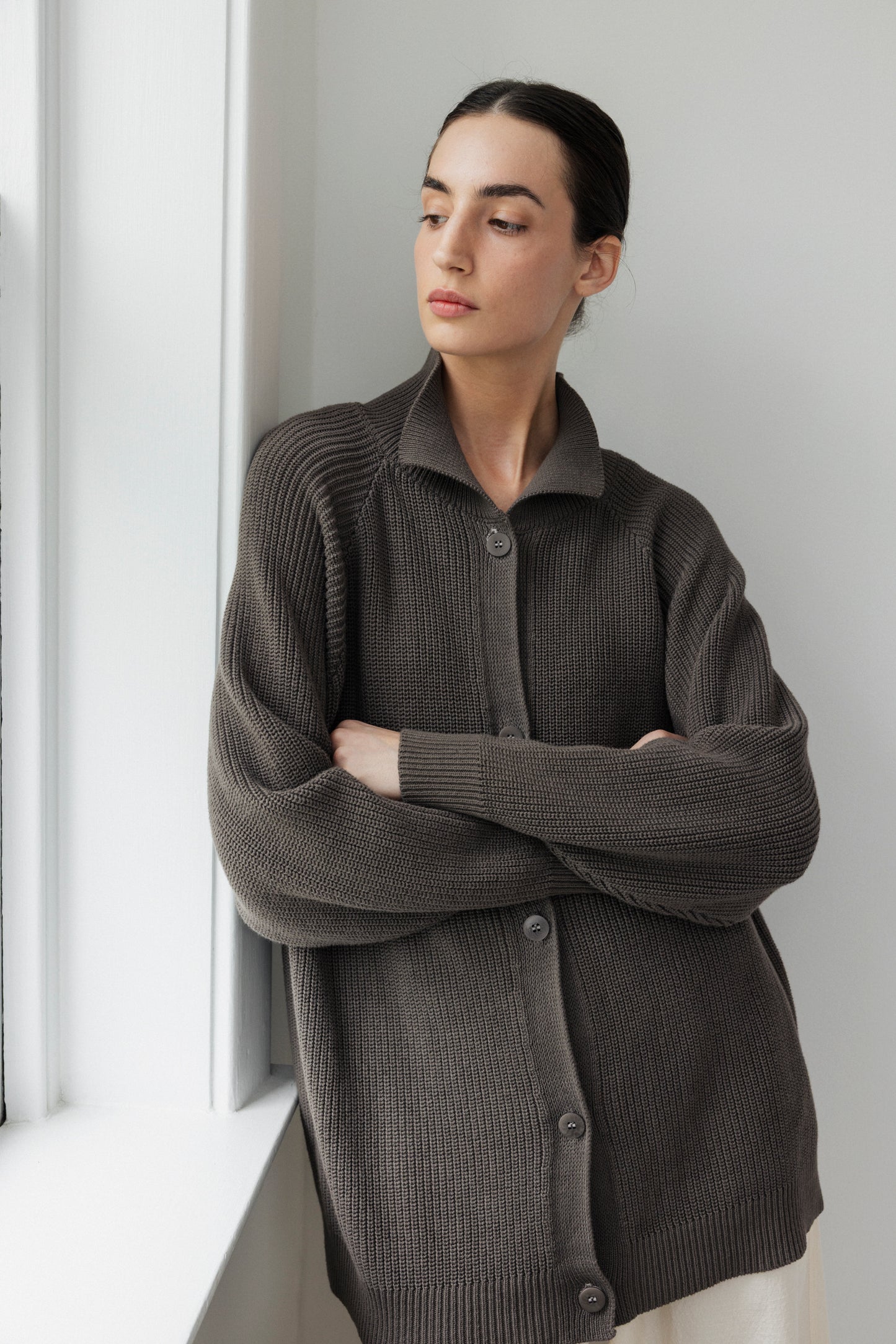 Collar Cardigan : Loam