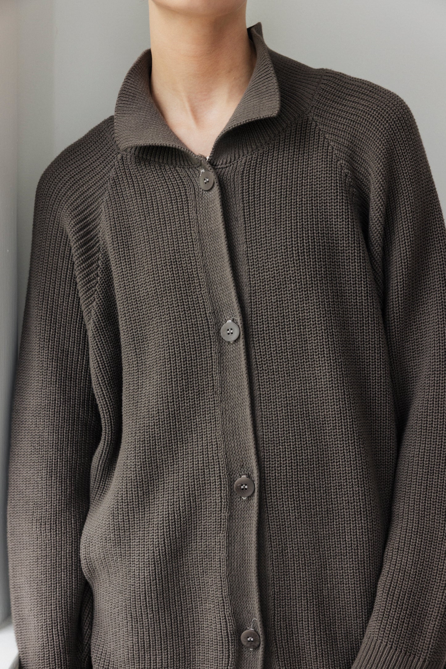 Collar Cardigan : Loam