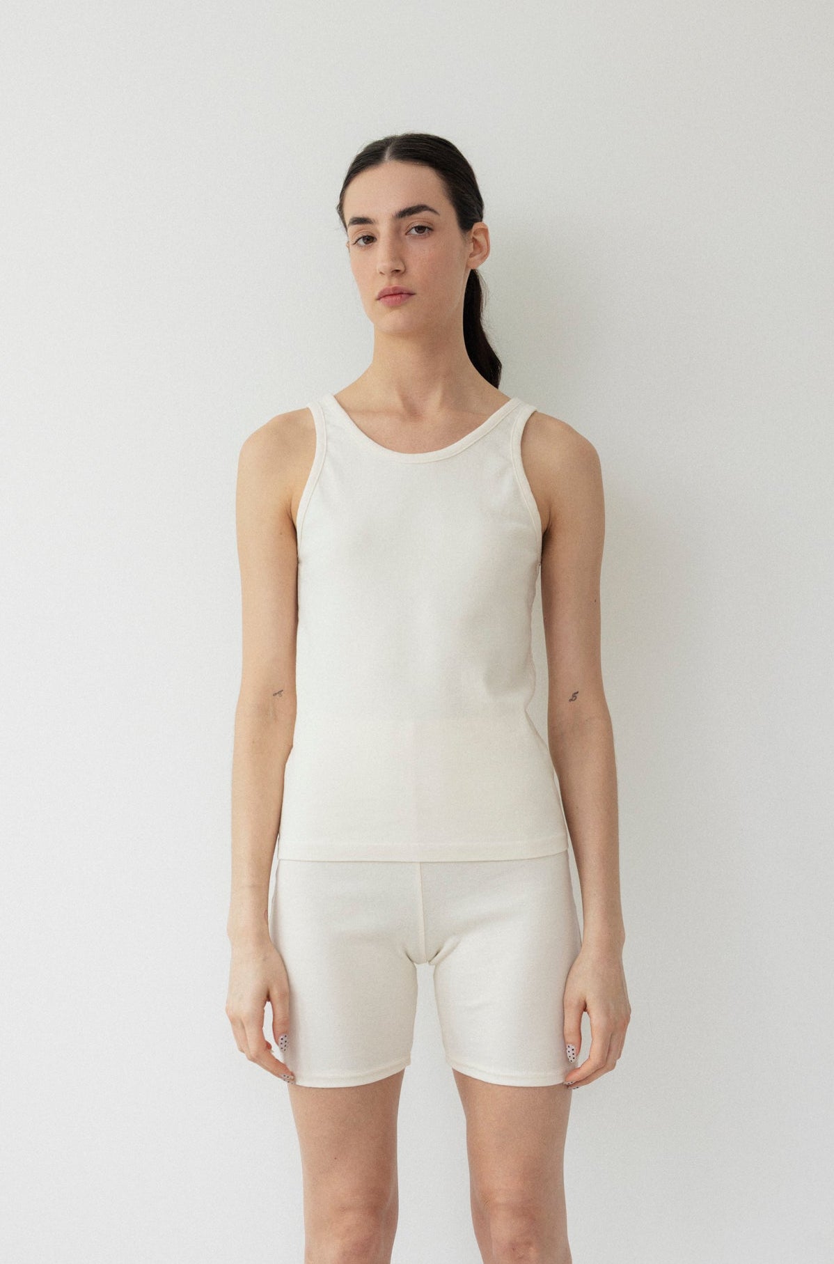 Scoop Back Rib Tank : Natural