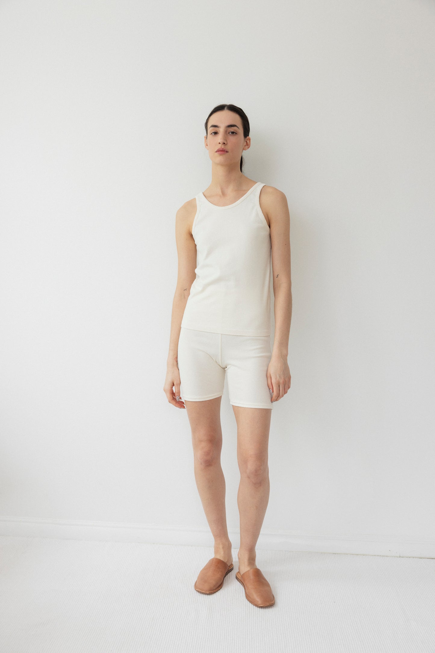 Scoop Back Rib Tank : Natural