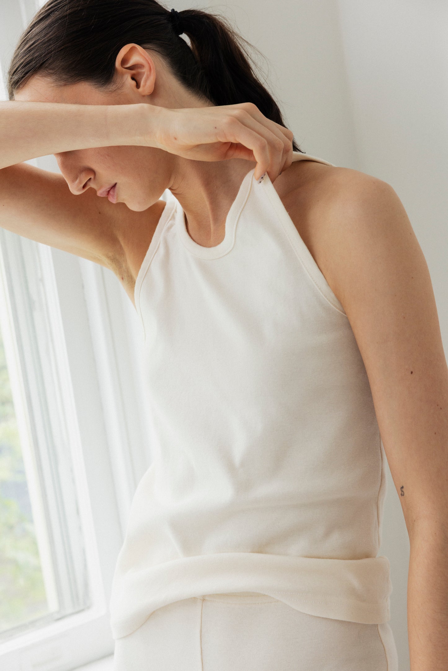 Scoop Back Rib Tank : Natural