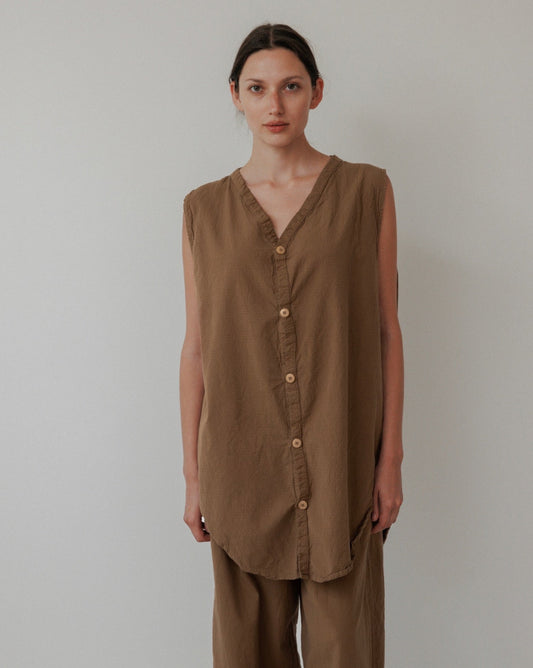 Buttondown Tunic : Sepia