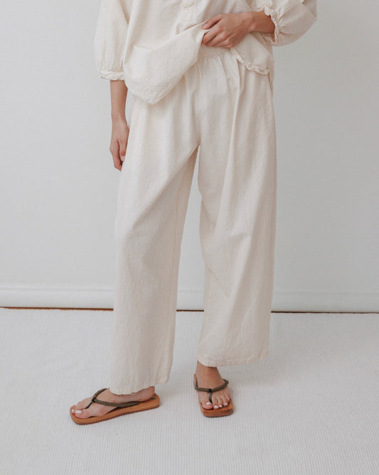 Wide Trouser : Natural