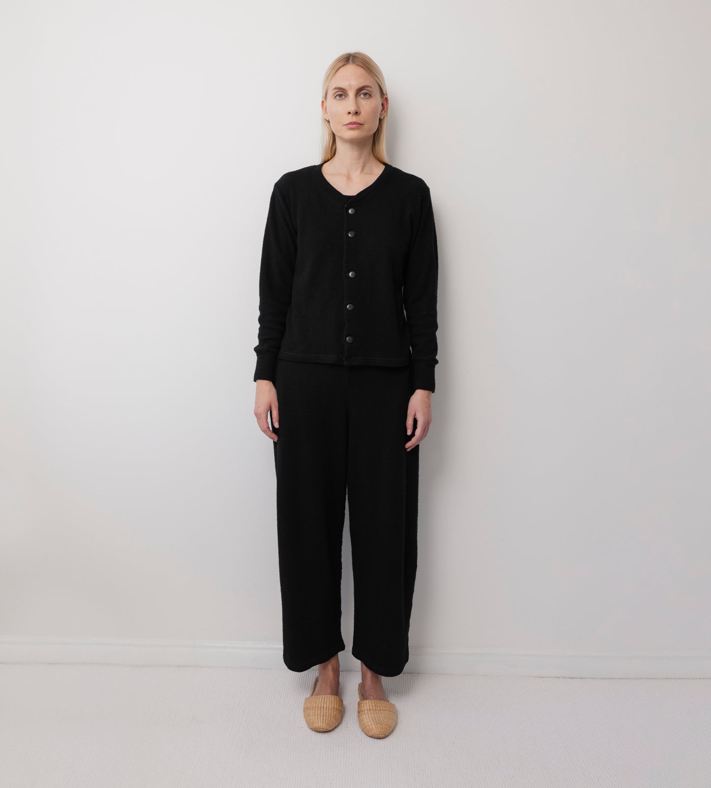 Wool Wide Leg: Onyx