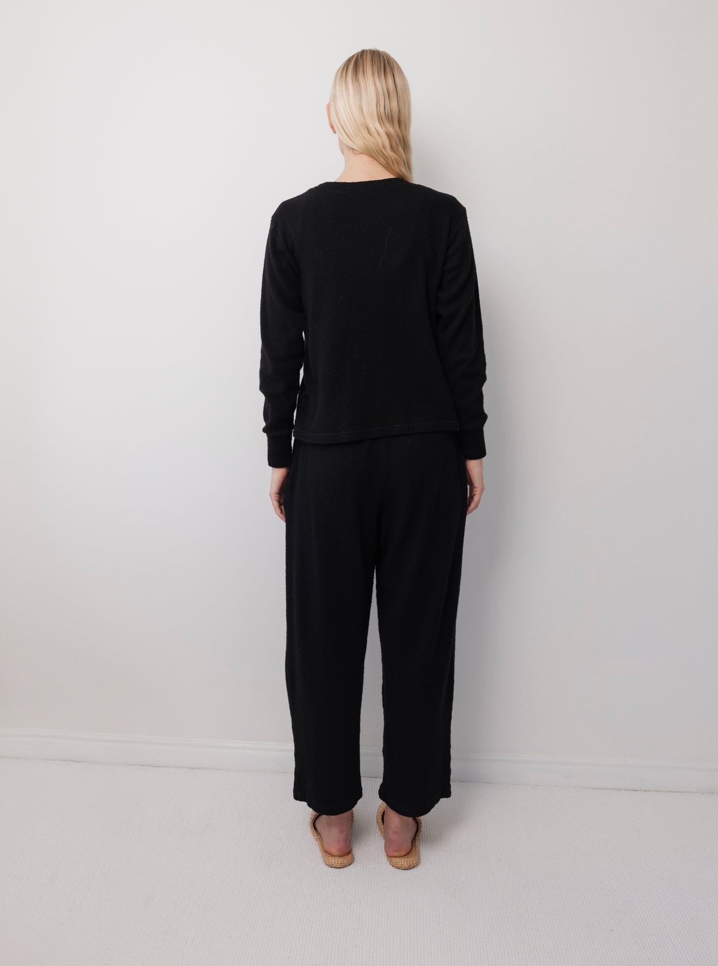 Wool Wide Leg: Onyx