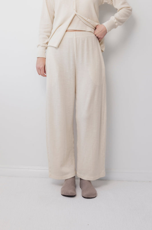Wool Wide Leg: Natural