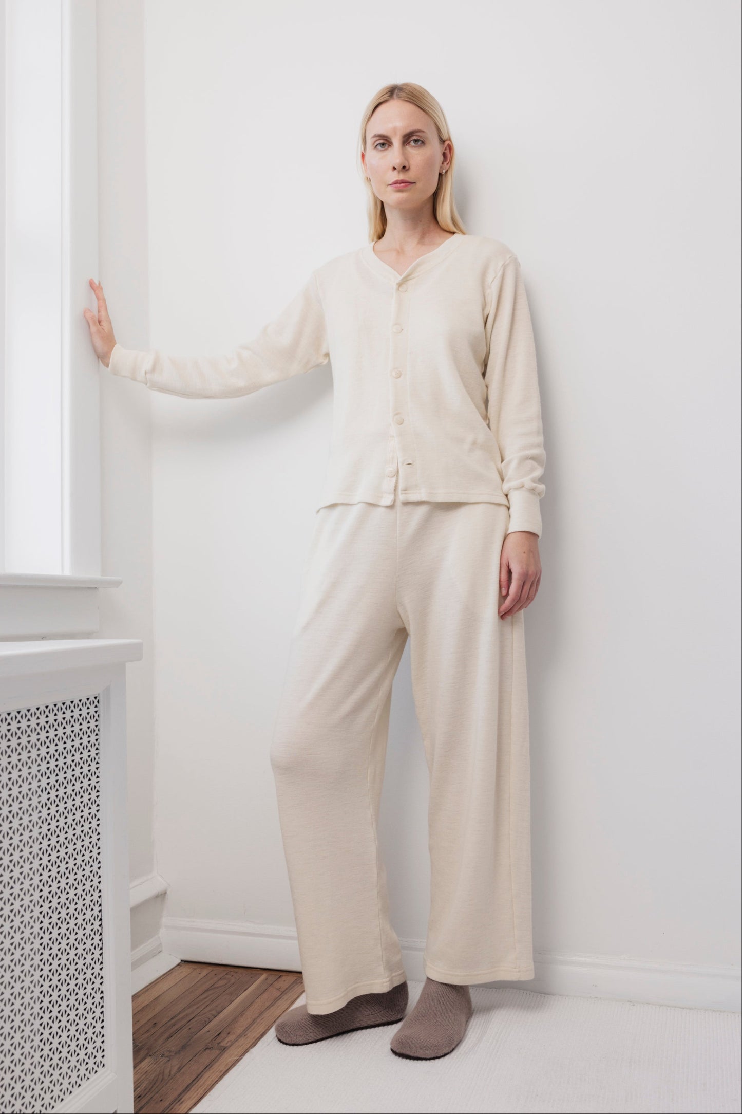 Wool Wide Leg: Natural