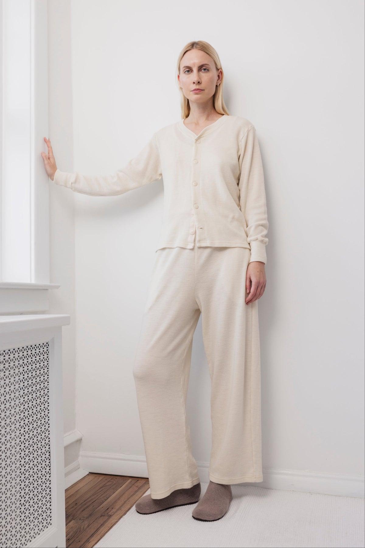 Wool Wide Leg: Natural