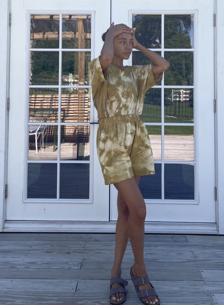 Easy Cropped Tee : Honeycomb