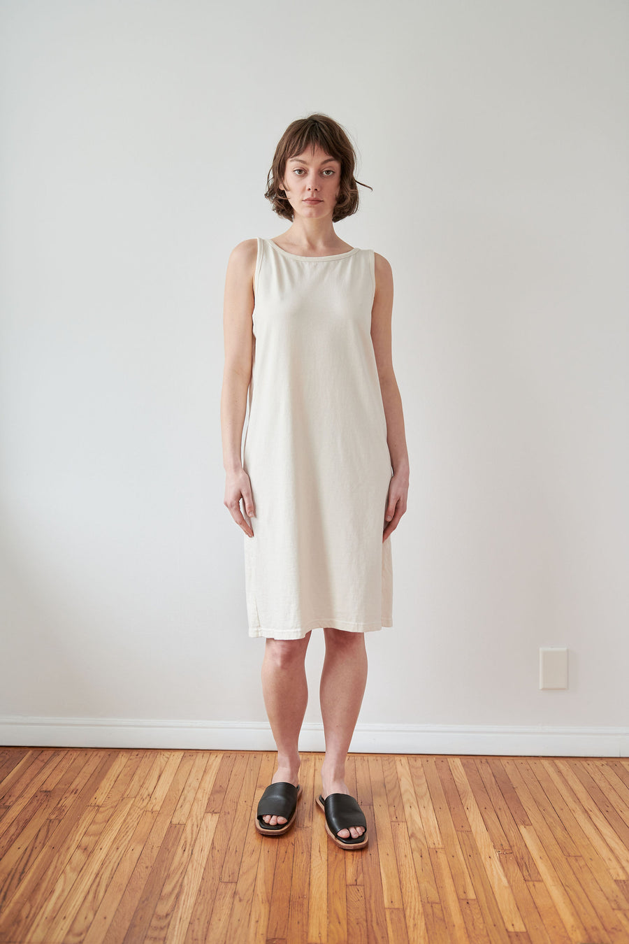 Boatneck Dress : Natural