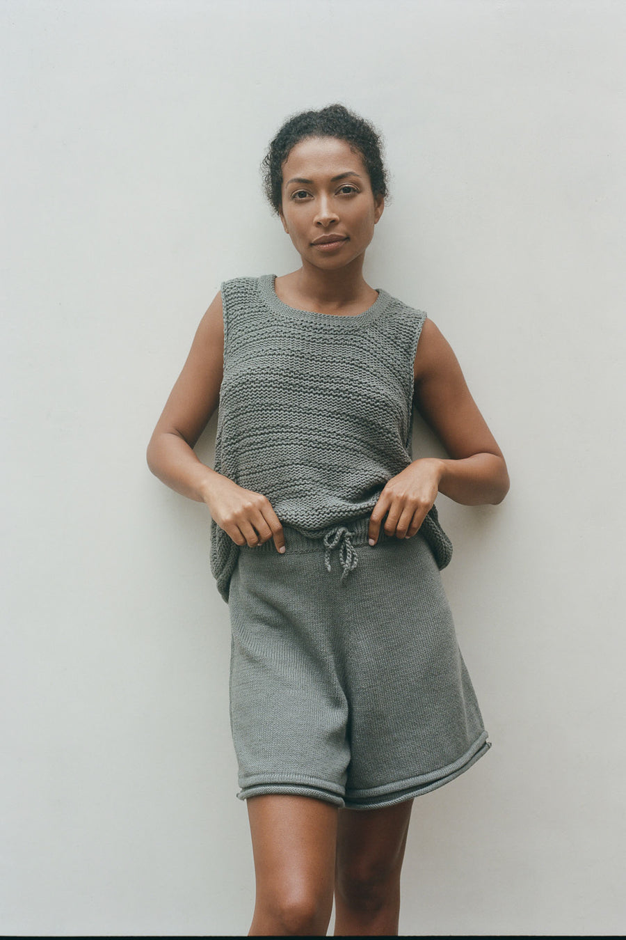 Rolled Hem Short : Stone